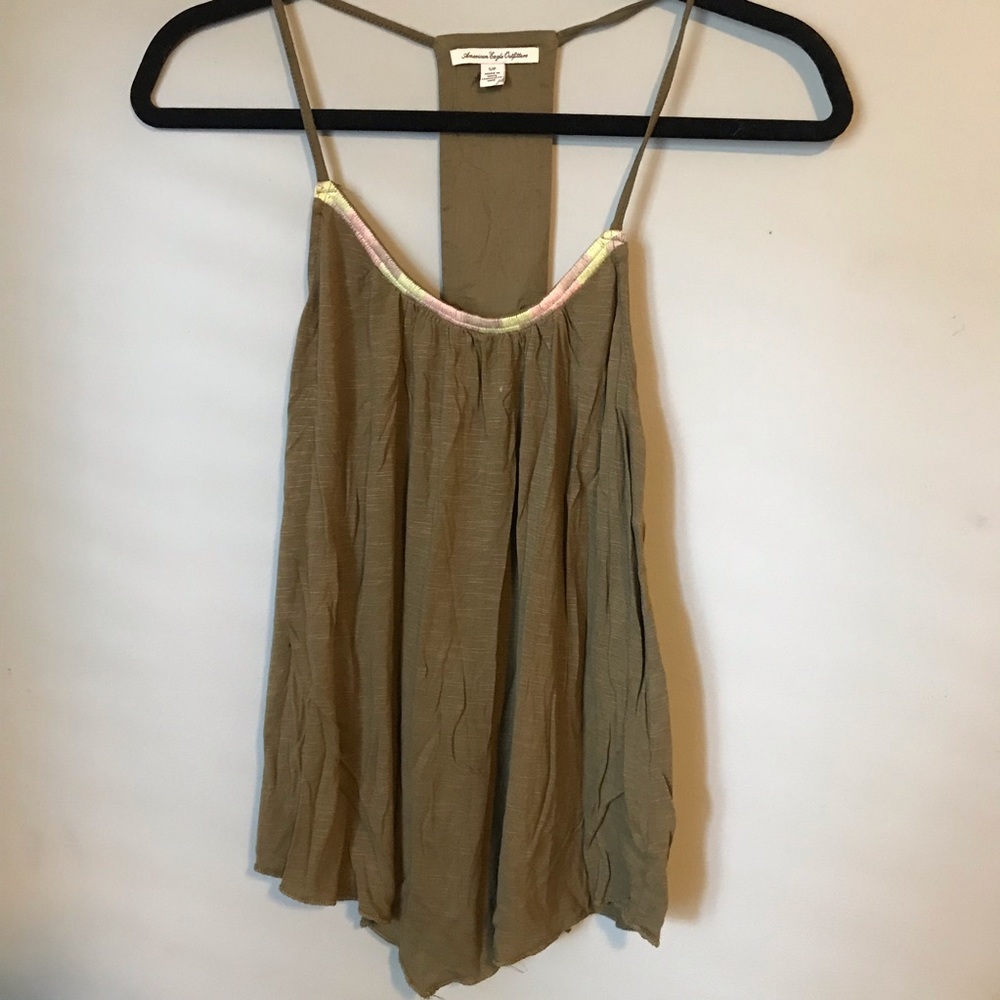 American eagle olive green detailed top